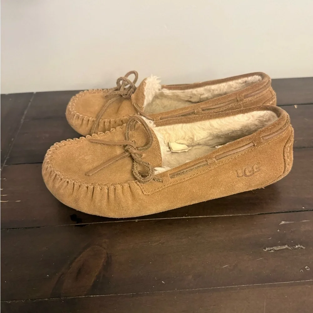 UGG Chestnut Suede Moccasin Slippers